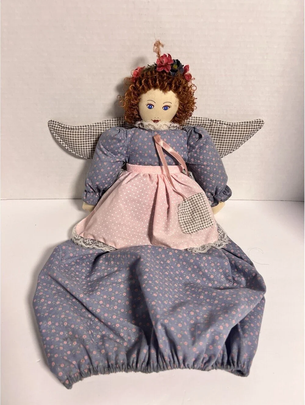 Vintage 1997 Angel Bag Lady Doll Grocery Bag Holder Storage 19” L